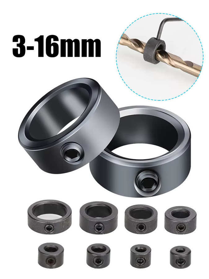 XCAN 8 Stück Holzbearbeitungs-Bohrer-Locator Set mit Ringpositionierer und Sechskantschlüssel für Schafttiefen von 3–16 mm - Bild 6
