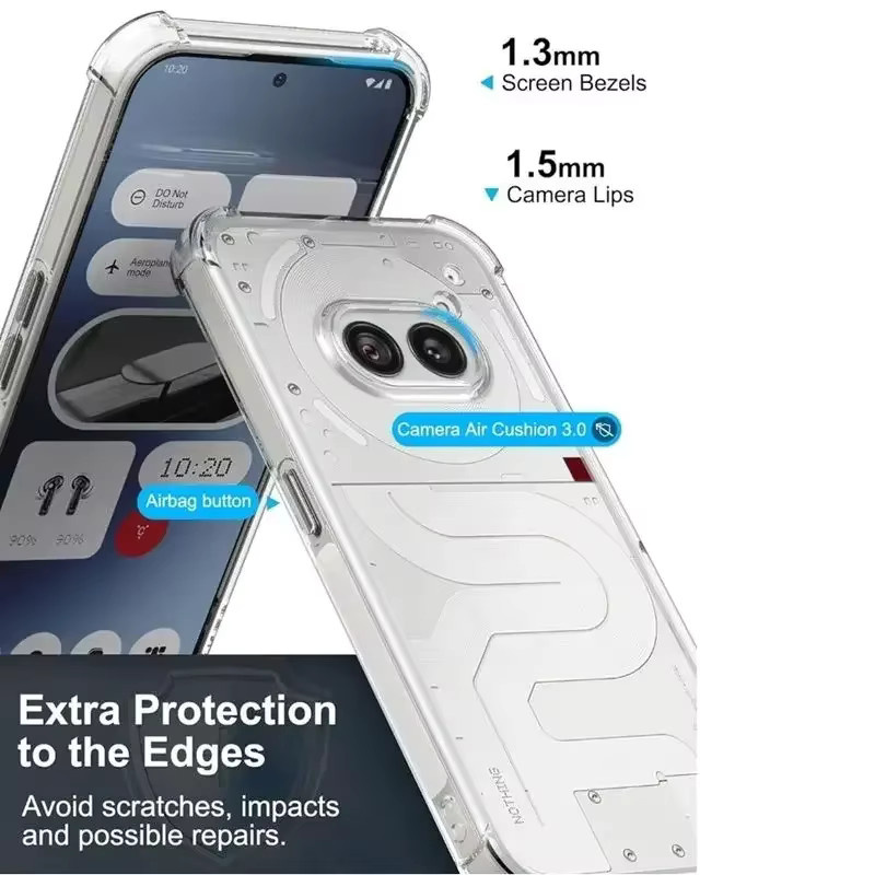Transparente TPU-Schutzhülle für Nothing Phone 3A Pro und 2A Plus CMF, stoßfeste Hülle mit verstärkten Ecken von Fundas - Bild 3