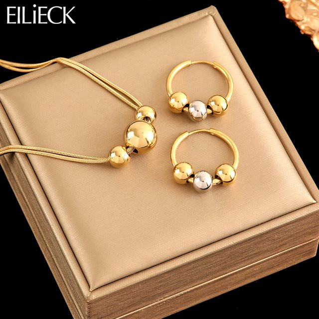 EILIECK Schmuckset, Edelstahl, Gold, Perle, Unisex - Bild 1