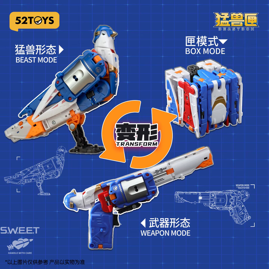 52TOYS Beastbox BB-76 Lovegun, Transformierendes Friedenstauben-Mecha-Modell, Actionfigur - Bild 4