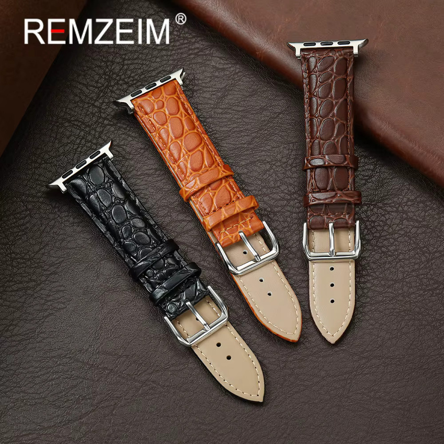 REMZEIM Uhrenarmband PU-Leder, Krokodilleder-Design, Kunststoff, Unisex - Bild 1