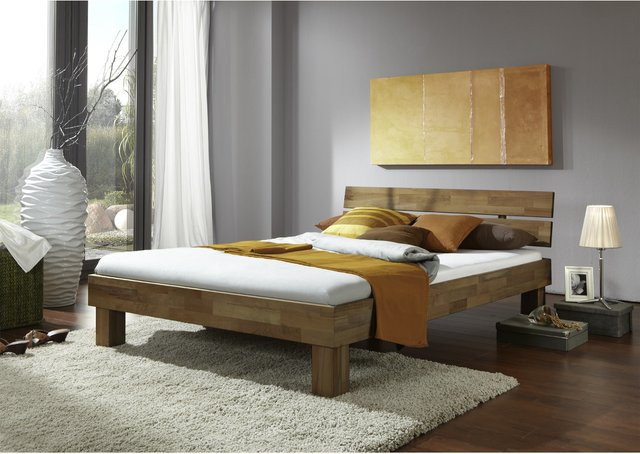 Jenny Futonbett aus massiver Eiche, braun, geölt, B/T/H: 180 x 200 cm - Bild 1