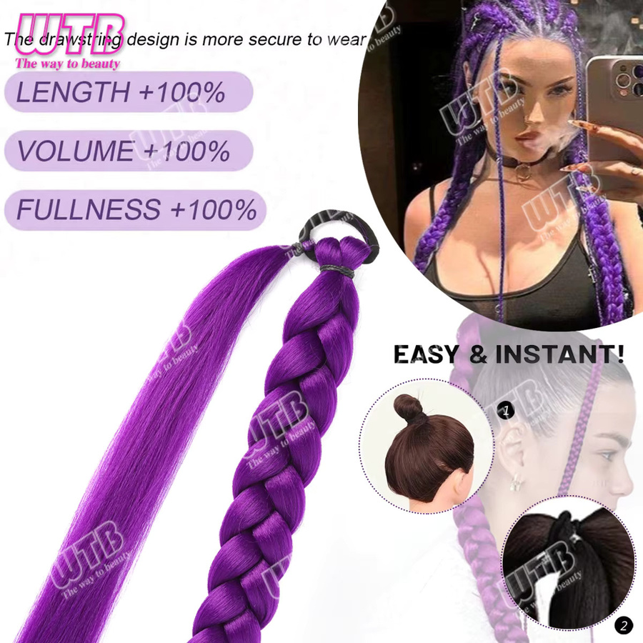 WTB Haar-Pferdeschwanz, synthetisch, lila, 36 Zoll, Damen - Bild 5
