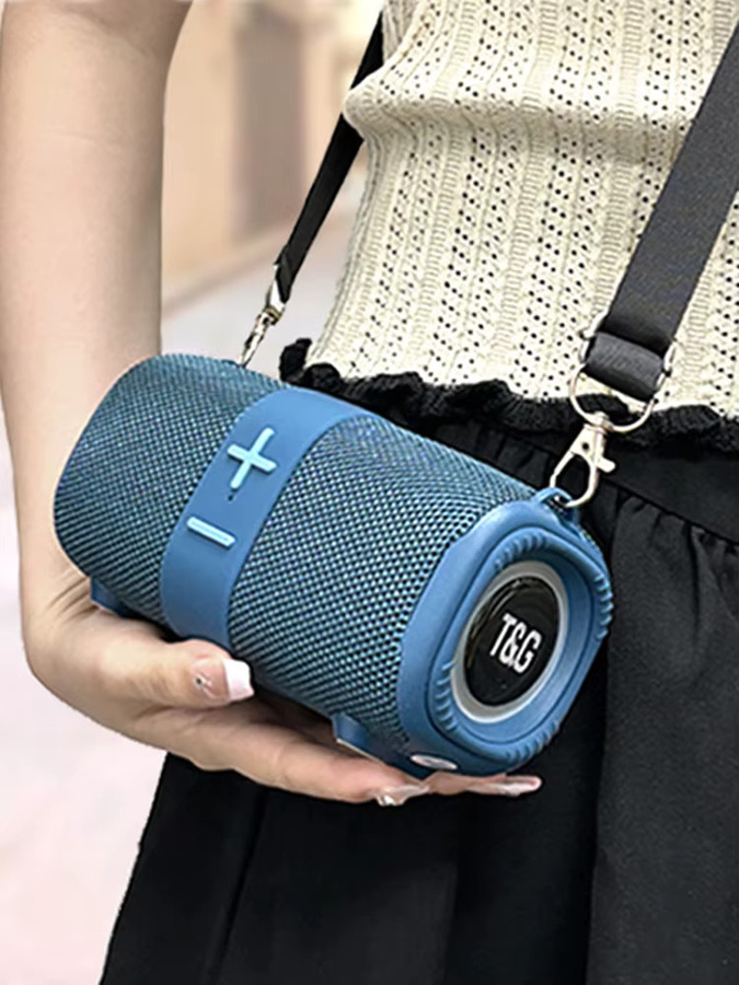 Tragbarer kabelloser Bluetooth-Lautsprecher von T&G mit Subwoofer und FM-Radio in Lila - Bild 4