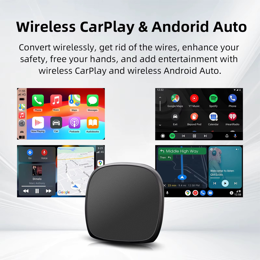 EzoneTronics CarPlay Android Ai Box Schwarz: Kabellose Umwandlung von kabelgebundenem CarPlay zu kabellosem CarPlay mit Octa-Core, 8GB RAM, 128GB Speicher und HDMI-Ausgang - Bild 2