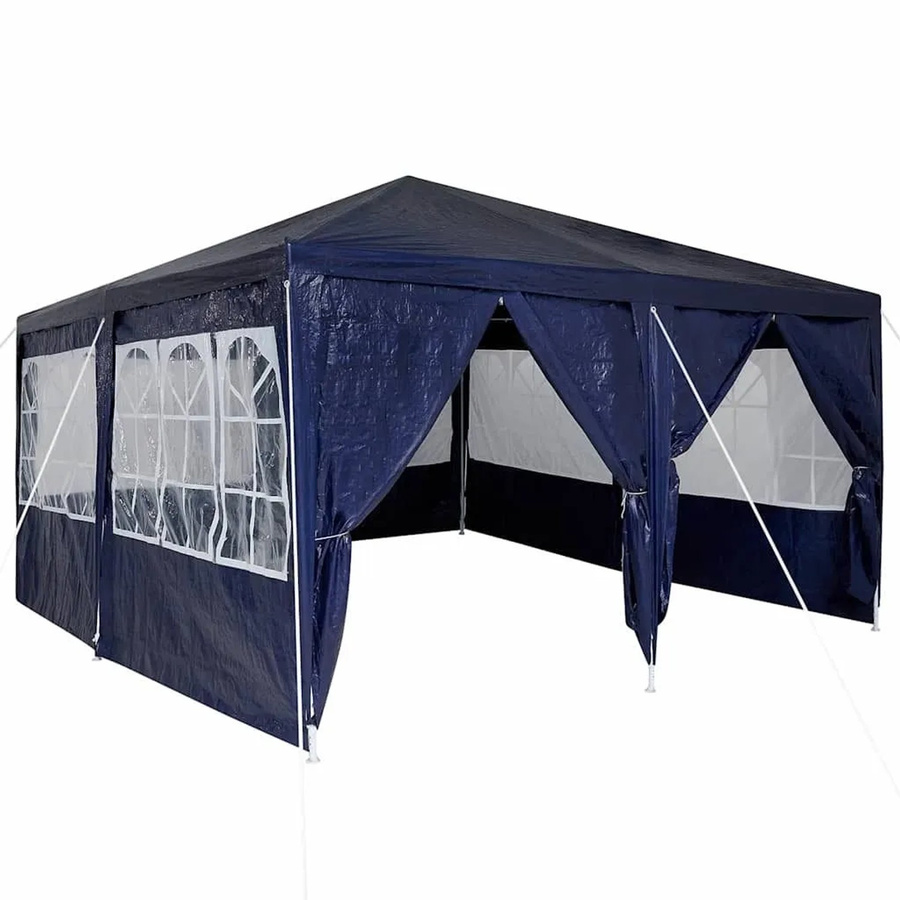 vidaXL Party-Zelt Blau mit Fenstern, B/T/H: 400 x 400 x 266 cm - Bild 2