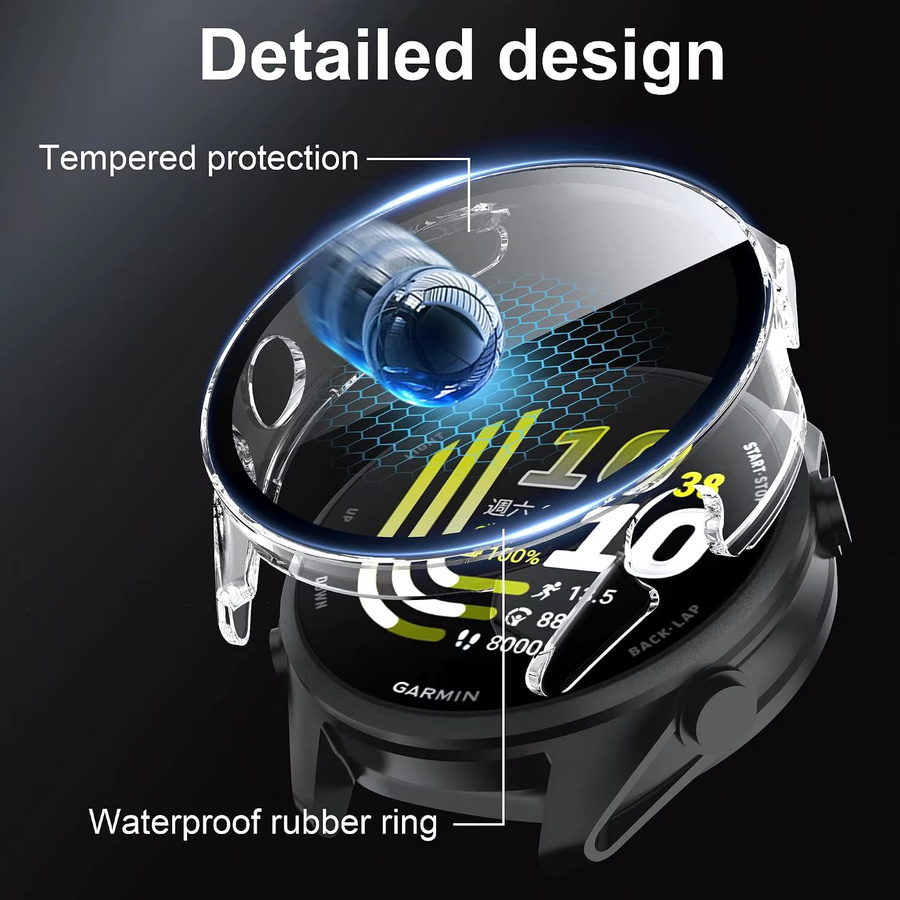 Garmin Hülle mit gehärtetem Glas und Displayschutzfolie, Silikon, transparent - Bild 4