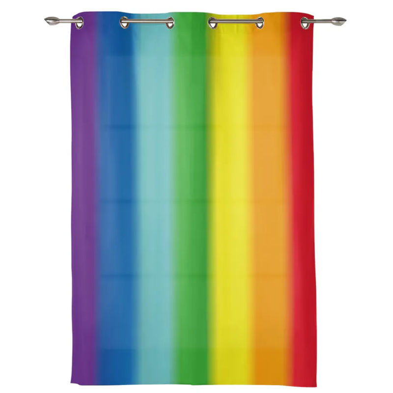 Super Six Dekorative Regenbogen Streifen Vorhänge, halbtransparent, Multicolour, Breite: 135 cm, Höhe: 60 cm - Bild 3