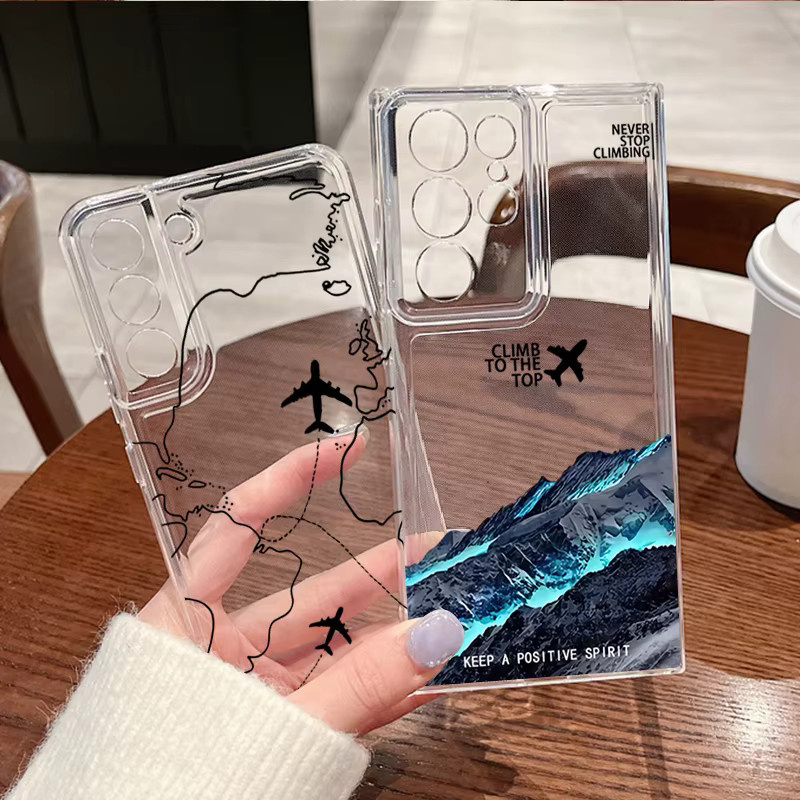 Schneeberg-Reisekarten Handyhülle für Samsung Galaxy S26 S25 S24 S23 Ultra S22 Plus S21 FE Edge Transparente Weiche Schutzhülle - Bild 2