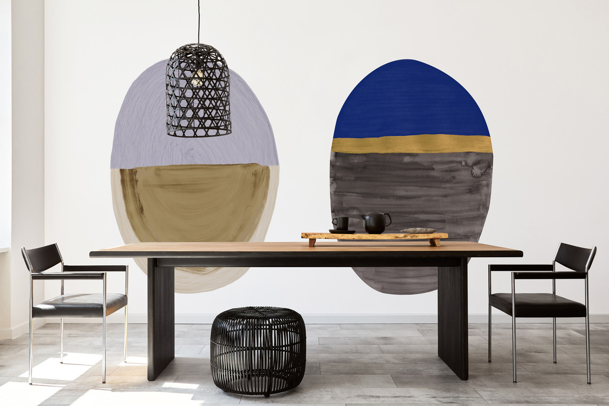 Tenue de Ville Wandtattoo Totem in Blau, abstraktes Design, Vlies-Optik - Bild 1