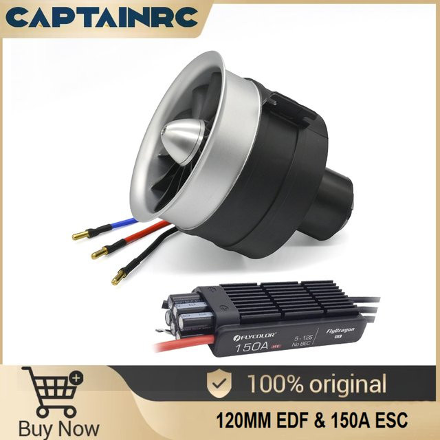 Captainrc 120mm EDF und 150A ESC 5-12S HV OPTO 640KV 8,6KG Schub, Zubehör - Bild 1