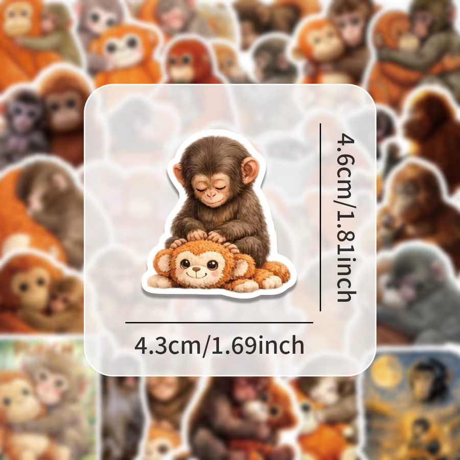 Punch The Monkey Aufkleber, Cartoon, 60-teiliges Set, multicolour - Bild 2