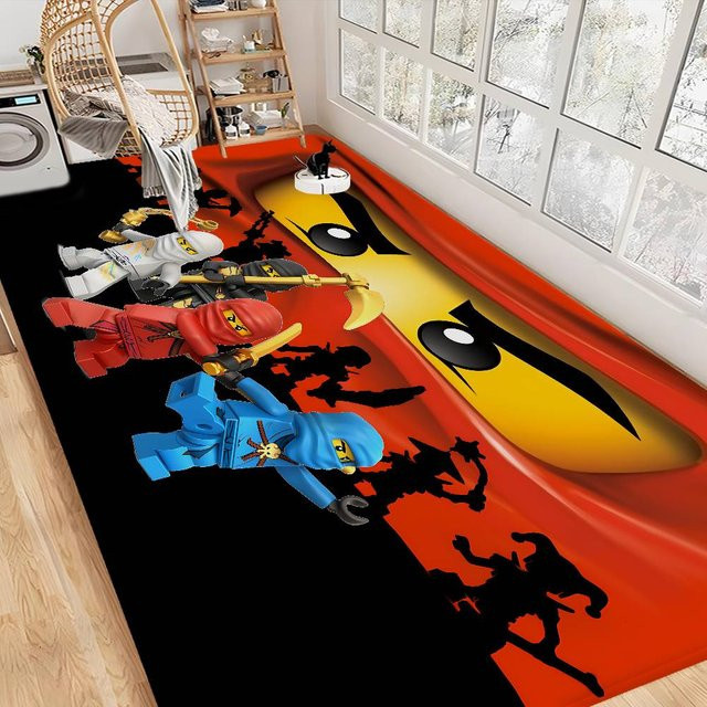 Ninjago Cartoon Zimmerteppich mit Streifenmuster, rutschfest und wasserabsorbierend, B/B: 160 x 200 cm, Mehrfarbig - Bild 1