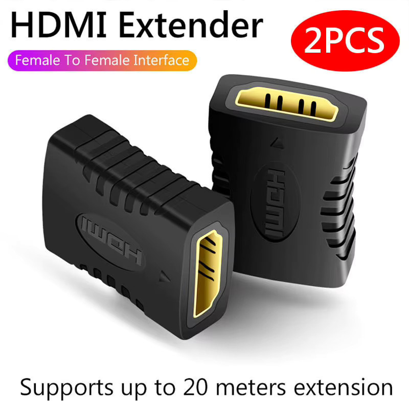 deepartner HDMI Verlängerungsadapter Buchse auf Buchse in Schwarz für Monitor, Laptop, PC und TV - Bild 2