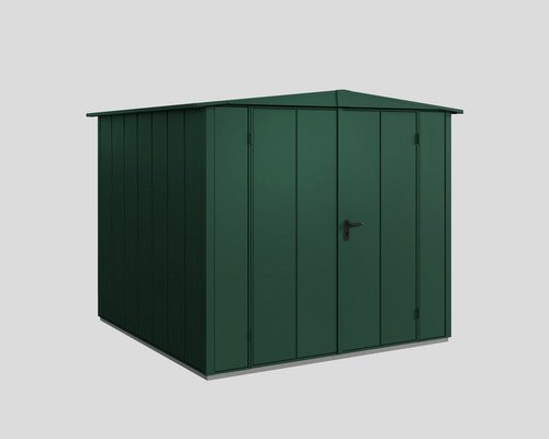 Ecostar Gerätehaus Elegant-S aus Metall in Grün mit Doppeldoor und Giebeldach, B/H/T: 238 x 216 x 238 cm - Bild 1