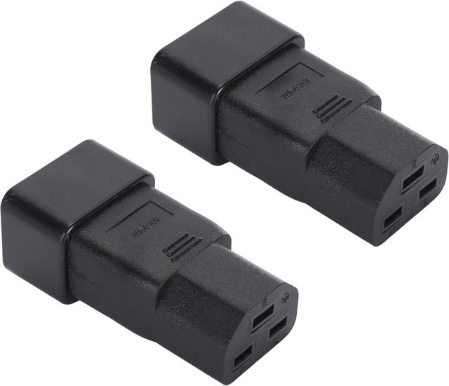 mfySpace Stromadapter Set 2 Stück IEC320 C20 zu IEC320 C21 Netzsteckeradapter für USV und PDU Schwarz - Bild 1