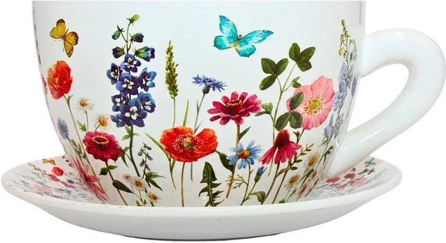 Dekohelden24 Blumentopf aus Keramik in Multicolour, B/T/H: 25 x 23 x 14 cm - Bild 1