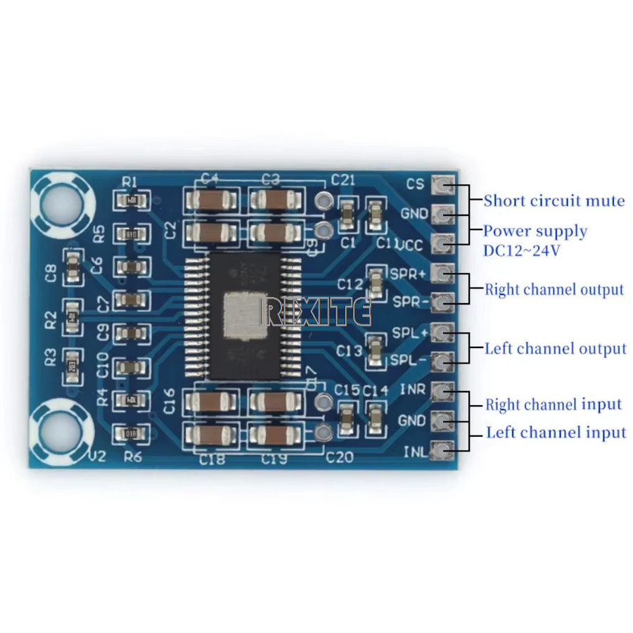 RIXITE TPA3116D2 XH-M562 Digitaler Stereo Audio Power Verstärker 2,0 Kanal 50W + 50W Blau - Bild 2
