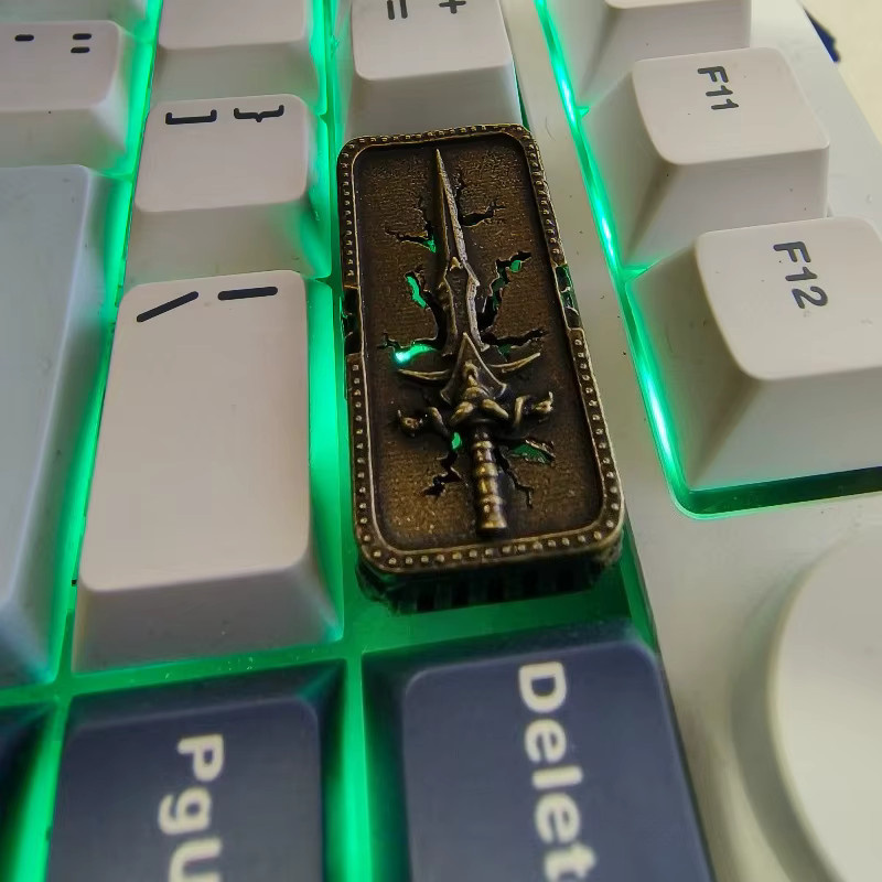 Attackfox Frostmourne Anime-Tastenkappen aus Messing-Metall für mechanische Tastaturen in Gold - Bild 2