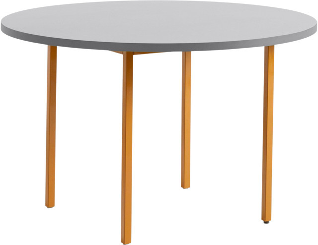 HAY Two Colour Tisch Rund in Grau und Multicolour aus Valchromat und Stahlrohr - Bild 1