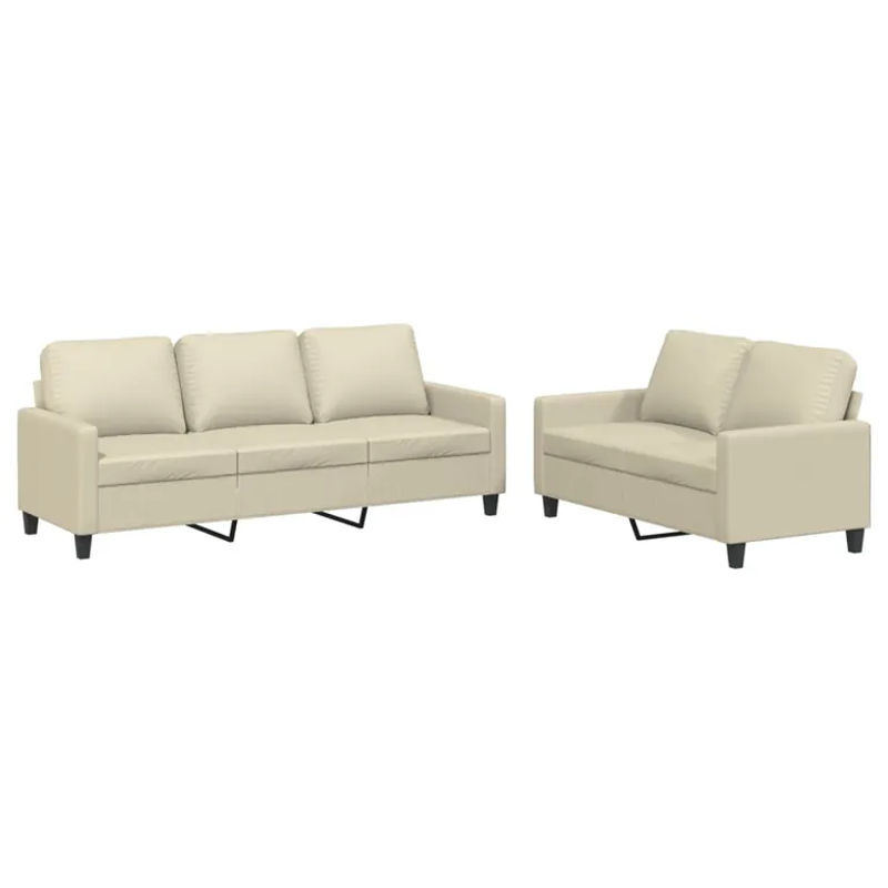 Vidaxl 2-Sitzer Sofa in Beige aus Kunstleder mit modernem Design - Bild 2