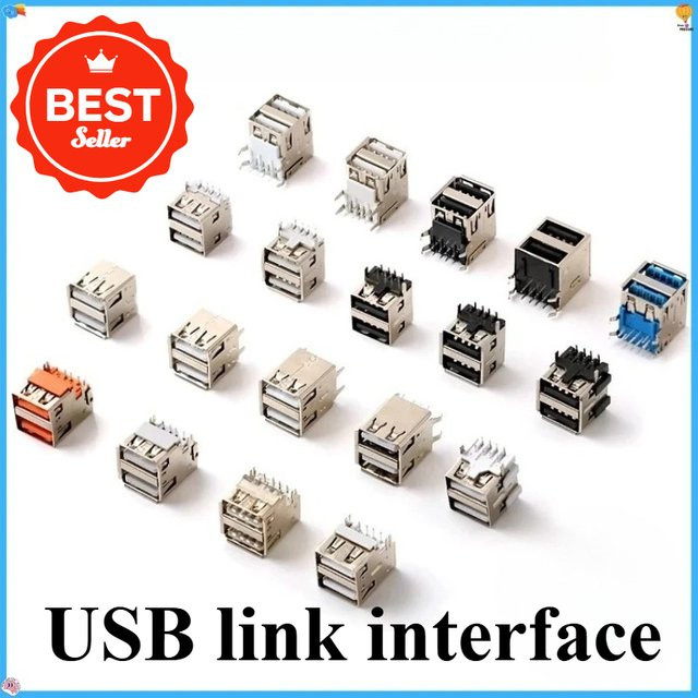10 Stück USB Typ A Buchsen Set mit Lötanschluss für PCB als gerade oder gebogene Ausführung - Bild 1
