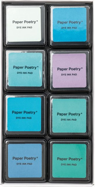 Rico Design Paper Poetry Tusche-Stempelkissen Set Aqua Mix, 8 Farben - Bild 1
