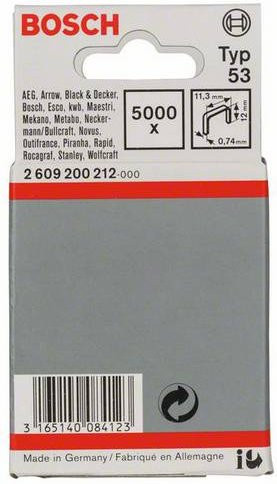 Bosch Feindrahtklammern Typ 53, 5000 Stück, B: 11,4 mm, H: 12 mm - Bild 1