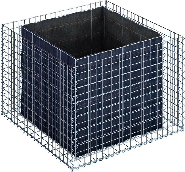 Gabiona Eckiges Gabionen-Hochbeet aus galvanisiertem Stahl in Silber, B/T/H: 70 x 100 x 100 cm - Bild 1