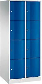 C+P Schließfachschrank Resisto mit 2 Abteilen und 8 Fächern, Farbe: Lichtgrau/Enzianblau, B/T/H: 77,2 x 64,0 x 195,0 cm - Bild 1