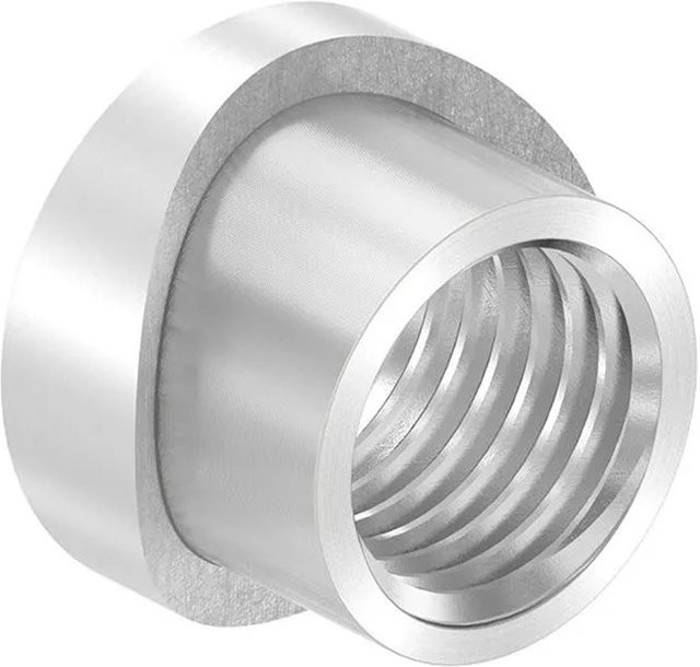 FeNau Gewindehülse aus Edelstahl V2A für Rohr Ø 48,3 mm mit M20 Gewinde, Farbe Silber, matt geschliffen Korn 240 - Bild 1