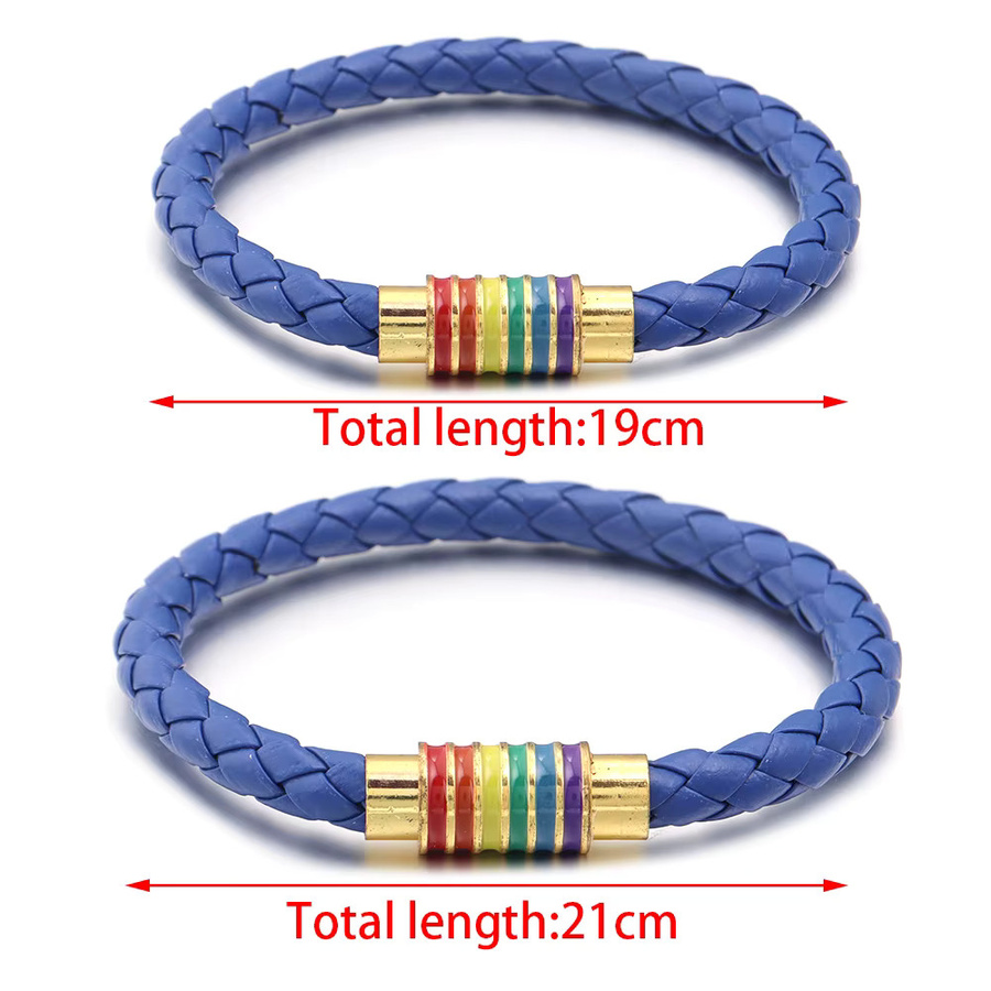 SAUVOO Lederarmband, Bunt, Regenbogen-Magnetverschluss, Unisex - Bild 2