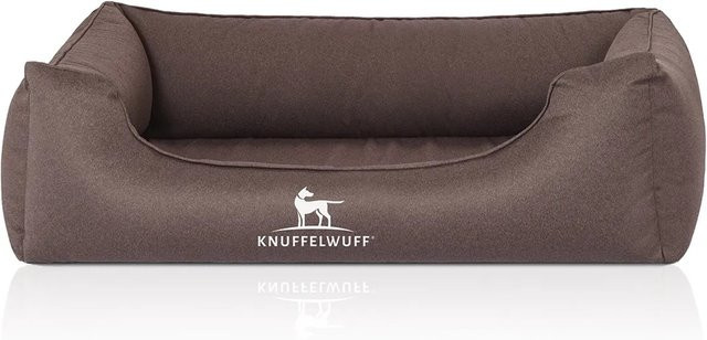 Knuffelwuff Hundebett Leon Orthopädisch aus Velours mit abnehmbarem Bezug, Grau/Braun, B: 85 cm, T: 63 cm, H: 30 cm - Bild 1