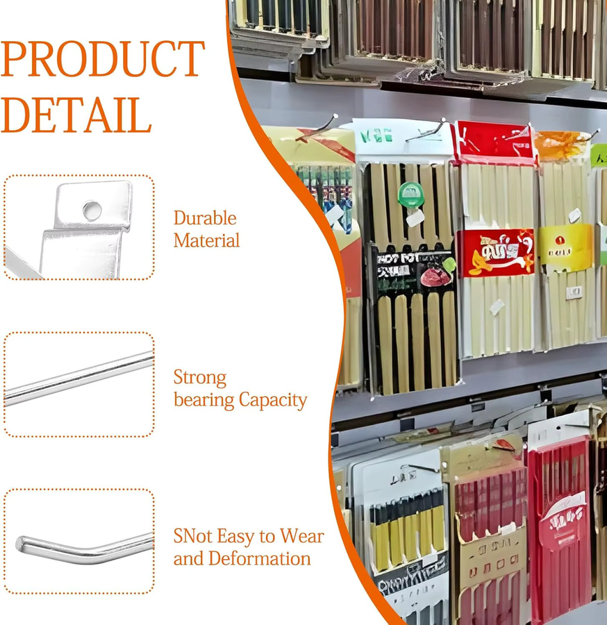 Trebalena Metall Display Haken für Supermarktregale und Slot Panels zum Merchandising - Bild 2