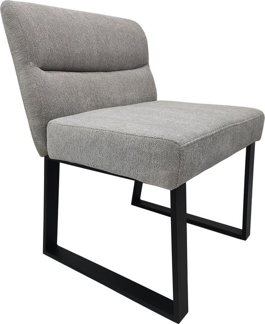 HTI-Living Stuhl Liron Grau mit Stoffbezug und Metall-Freischwingergestell - Bild 1
