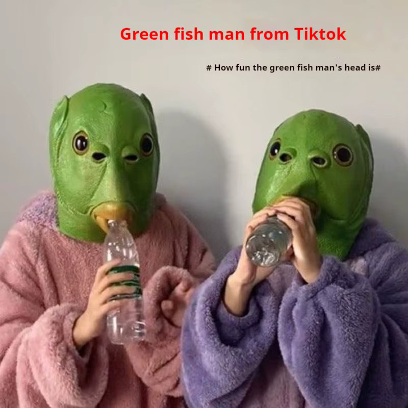 Grüne Fischkopfmaske, Spielzeug, Grün - Bild 4