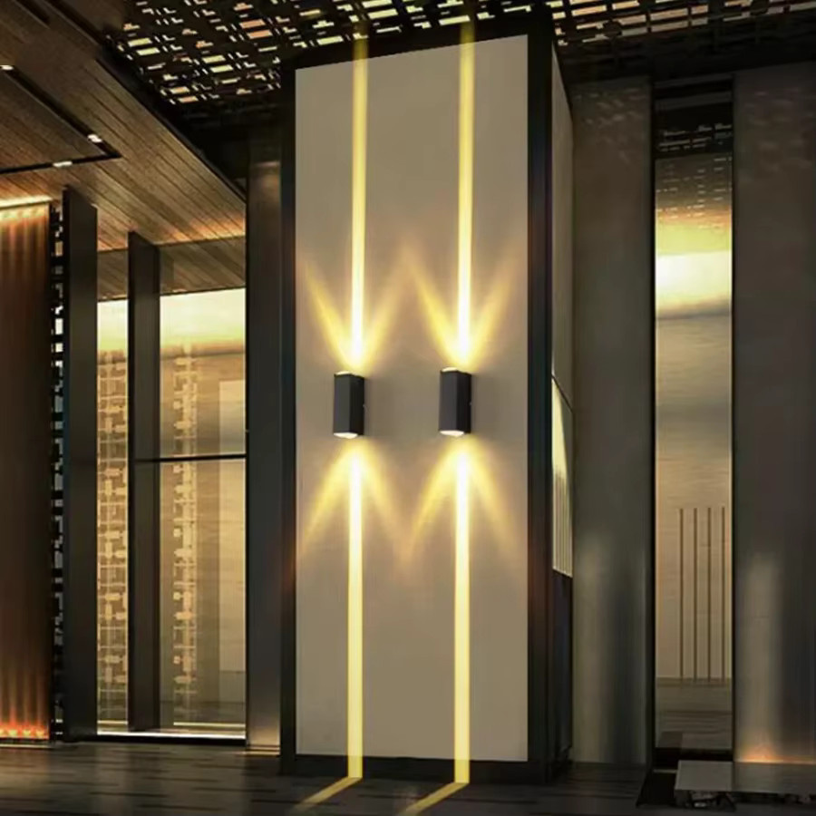 TRAZOS LED Außenwandleuchte aus Aluminium in Schwarz oder Silber mit Up-Down-Lichteffekt, IP65 wasserdicht, modern für Garten und Korridor - Bild 4