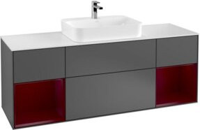 V&B Waschtischunterschrank Finion in Anthrazit, lackiert, B/T/H: 160 x 60 x 50,1 cm - Bild 1