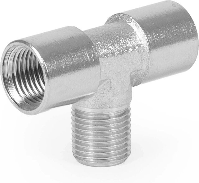 Wiltec T-Stück Verbinder als Ersatzteil für Airbrush Kompressor AS196AW in Silber - Bild 1
