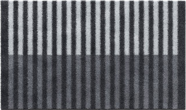 Badteppich STRADA in modernem Grafik-Design aus Polyacryl, rutschfest und waschbar, Farben: Anthrazit, Beige, Braun, Grau - Bild 1