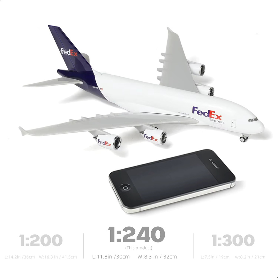 ZOCO FedEx A380 Spielzeugflugzeug-Modellbausatz, Harz, 30cm - Bild 2