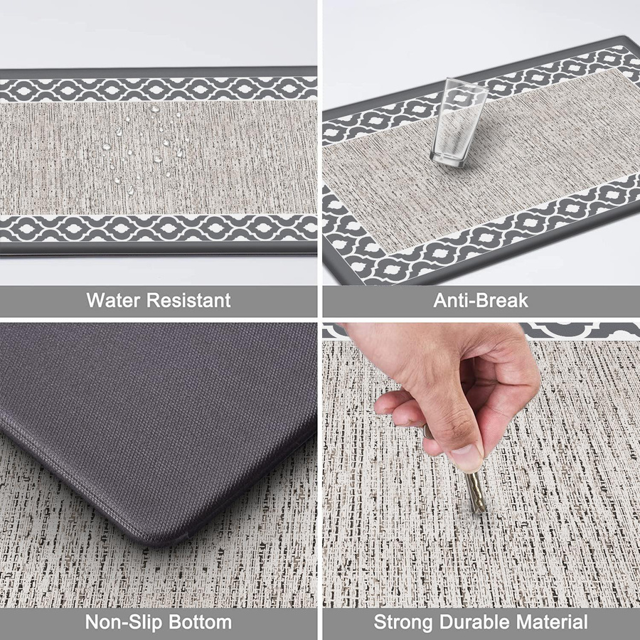 Küchenbodenmatte aus verdicktem PVC und Leder, wasserdicht, ölbeständig und rutschfest, B/T/H: 120 x 44 x 1 cm - Bild 4