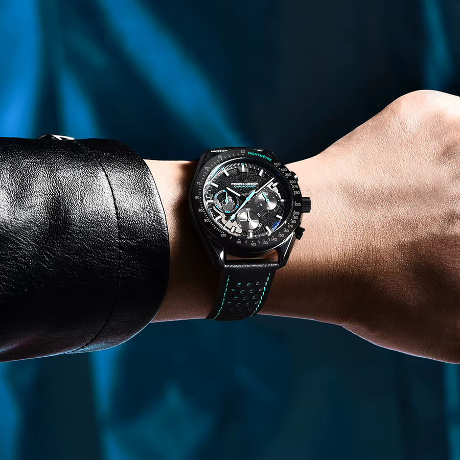 PAGANI DESIGN Chronograph, Quarz, Edelstahl, Saphirglas, Herren, Schwarz - Bild 3
