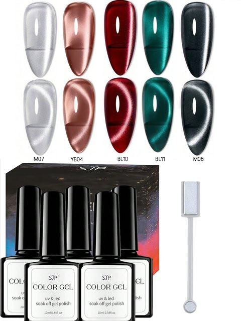 SJP Velvet Cat Eye Nagellack-Set, 5-teilig, Schimmernd, Gel - Bild 1