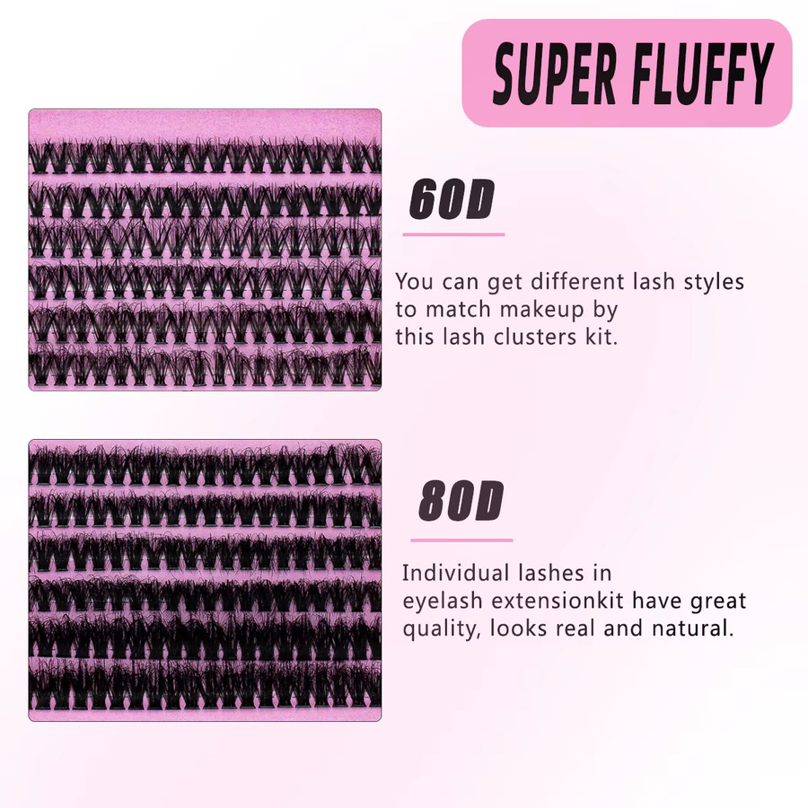 SEXYSHEEP DIY falsche Wimpern-Cluster-Erweiterungen, natürlich, Unisex - Bild 3