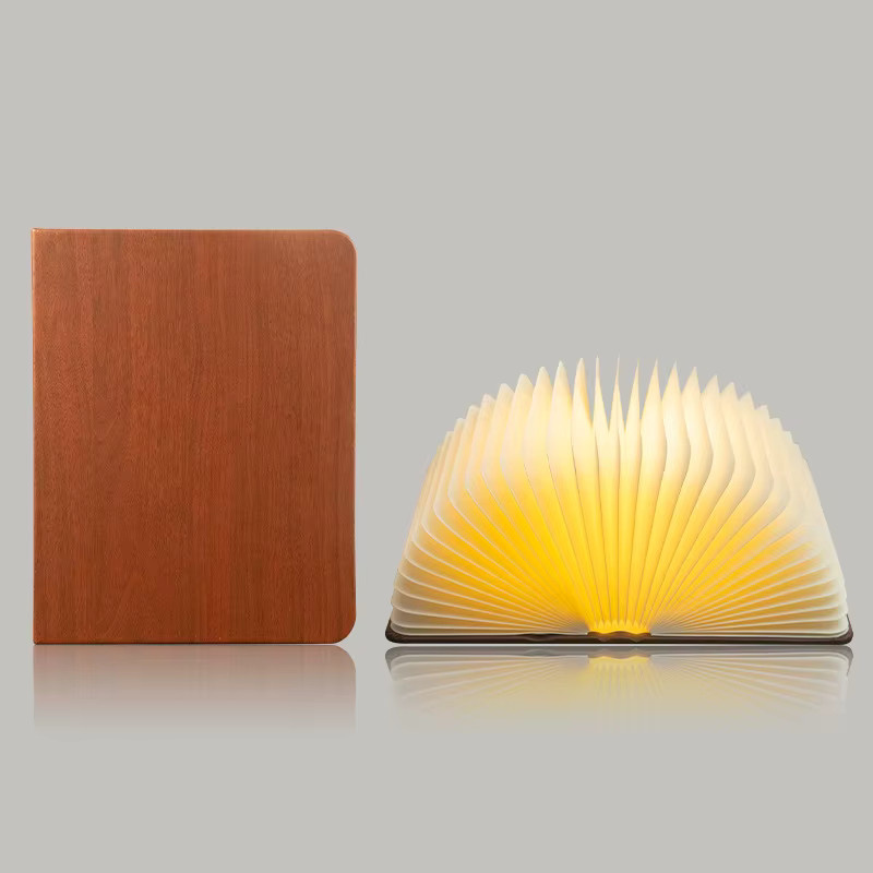 Heinast LED Holz Buchlampe als USB Nachttischlampe mit 3-farbigem Licht für Kinder und Schlafzimmer - Bild 3