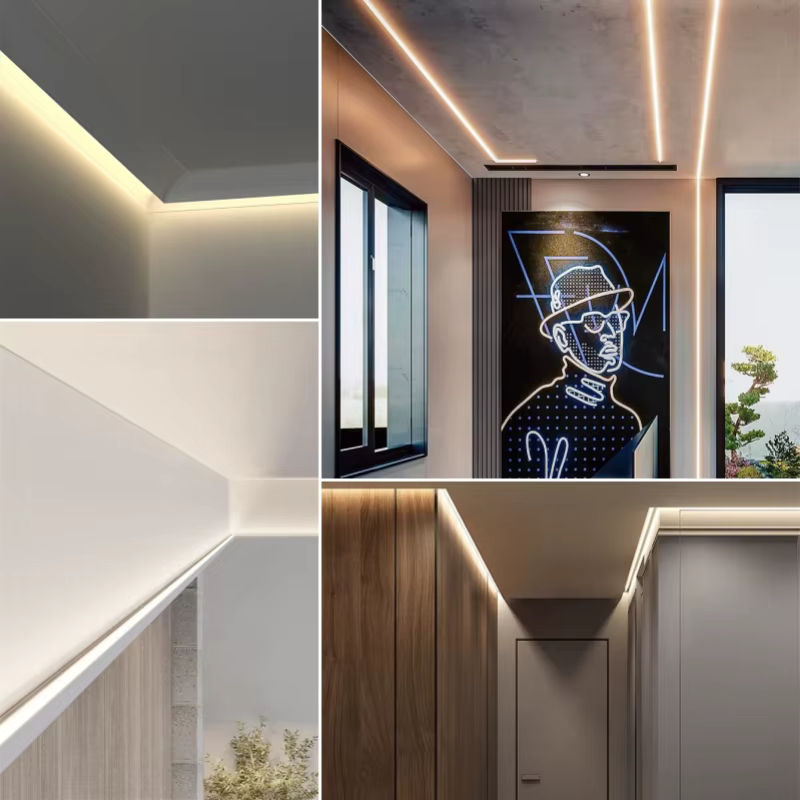 Khelse LED Aluminium Profil für Decken-Einbau in Silber und Weiß zur unsichtbaren Hintergrundbeleuchtung - Bild 6