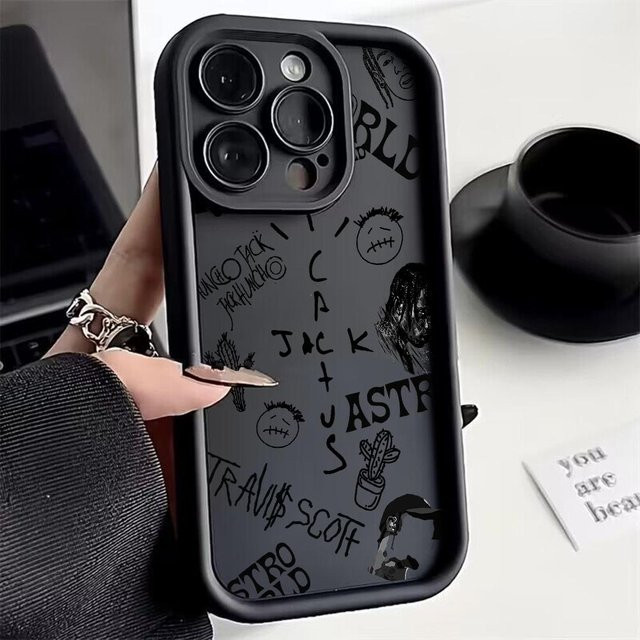 Travis Scott Cactus Jack Handyhülle mit weicher TPU-Rückseite für iPhone Modelle in Schwarz - Bild 1