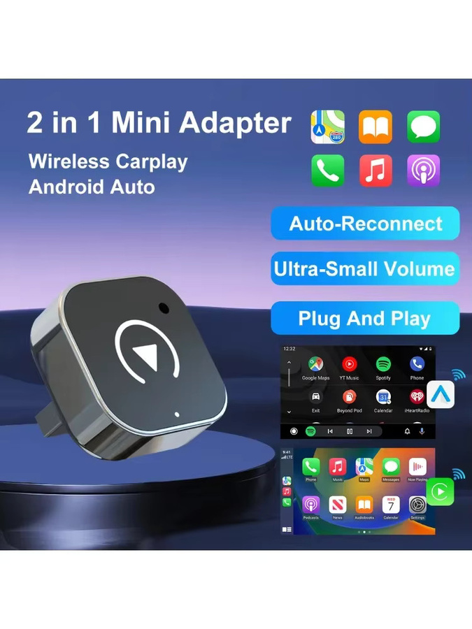 FLIXIVI Wireless CarPlay und Android Auto Adapter in Schwarz für VW, Toyota, Nissan, Ford und Benz – Plug-and-Play Konverter von kabelgebunden zu kabellos für Apple und Android - Bild 6