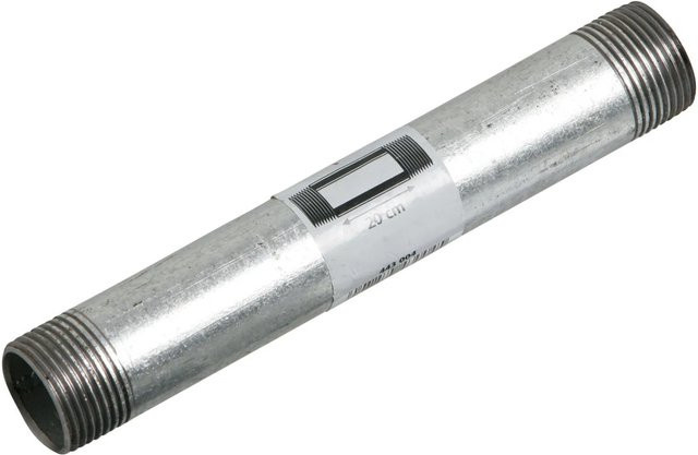 LUX-TOOLS Rohrdoppelnippel aus verzinktem Kunststoff, Farbe: Silber, AG 33,3 mm (R 1), Länge: 200 mm - Bild 1